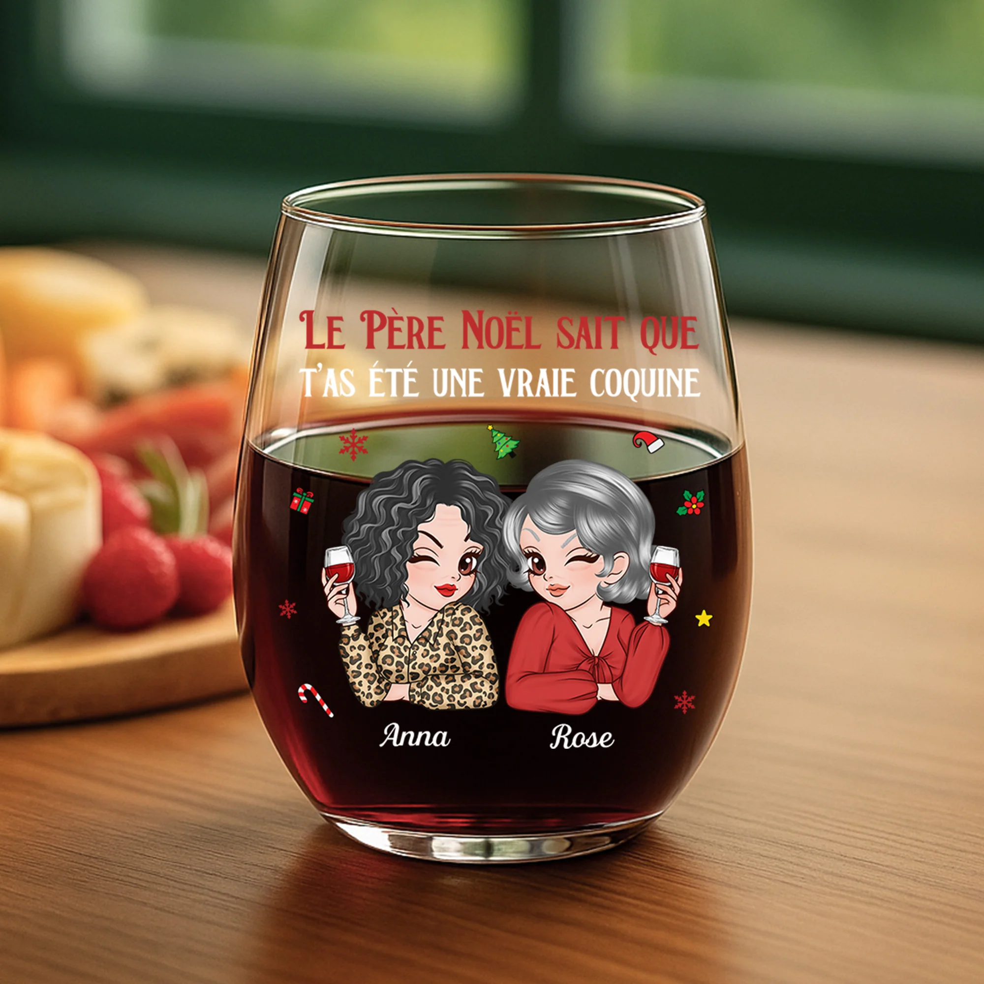Verre À Vin Personnalisé - Le Père Noël Sait - Image 2
