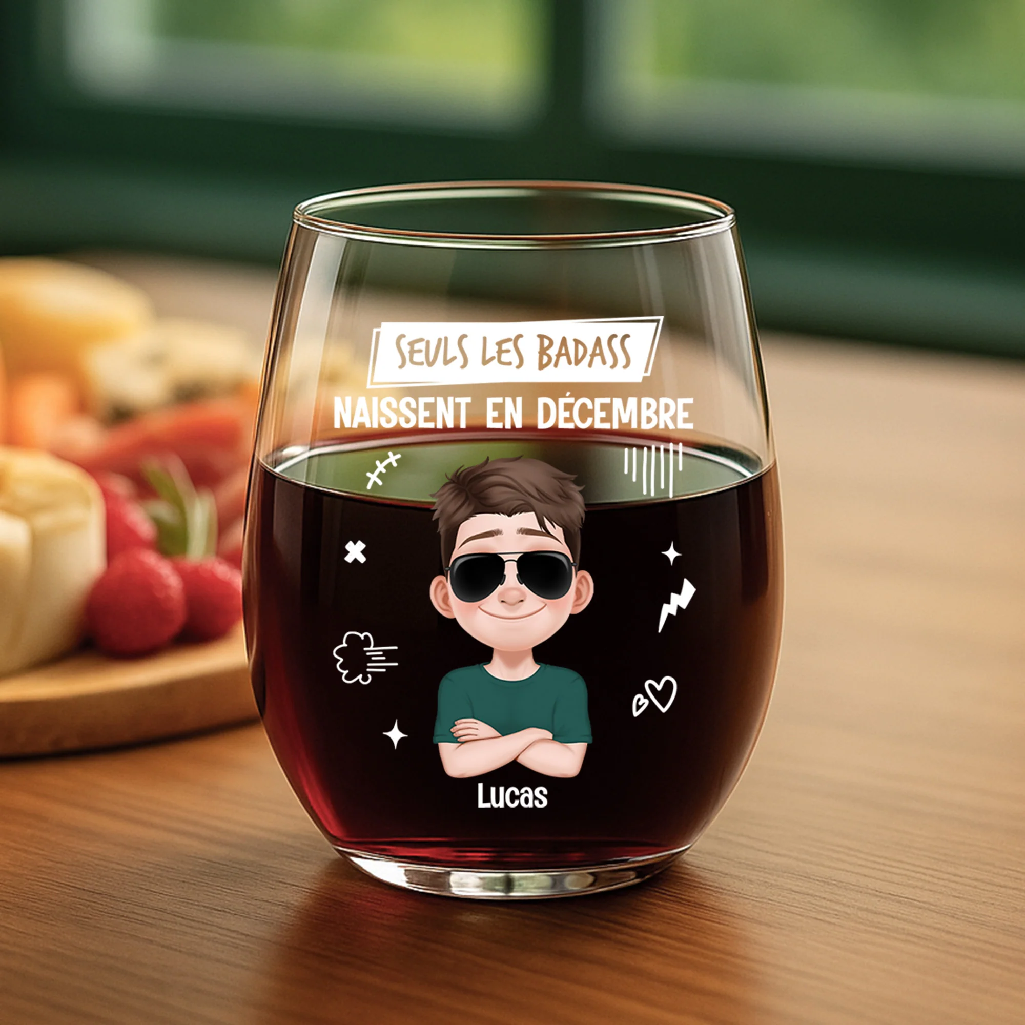 Verre À Vin Sans Pied Personnalisé Anniversaire Pour Femme/Homme - Reines Naissent En Décembre - Image 2