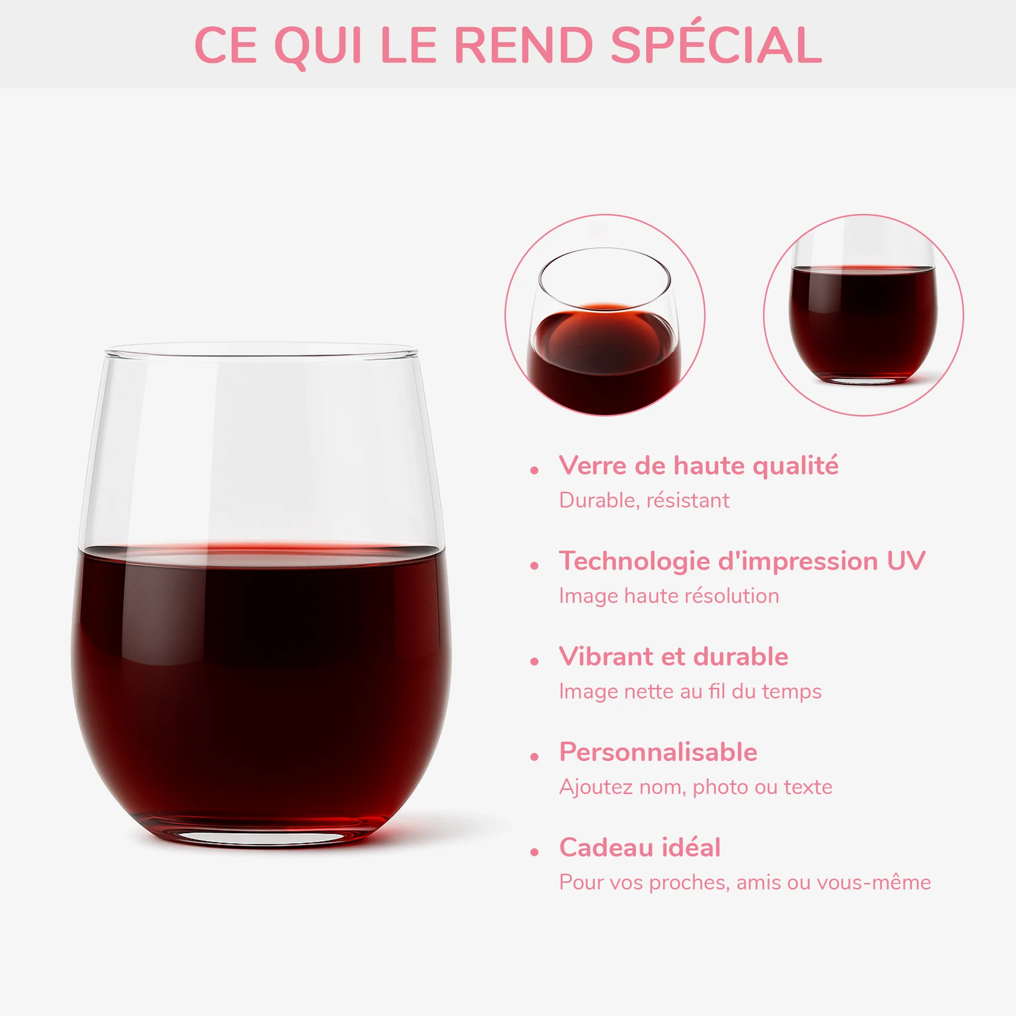 Verre À Vin Sans Pied Personnalisé Anniversaire Pour Femme/Homme - Reines Naissent En Décembre - Image 4