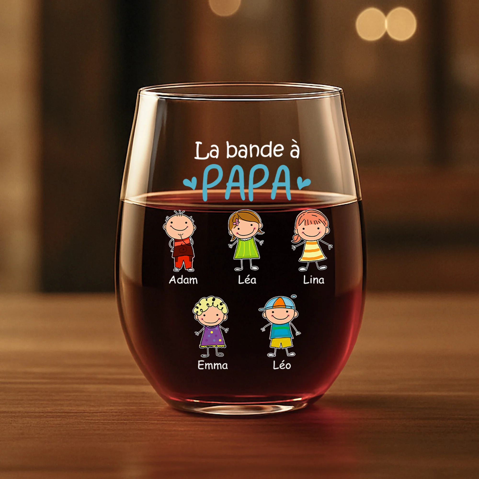Verre à Bière Papa Personnalisé - La Bande À Papa - Verre À Vin Sans Pied