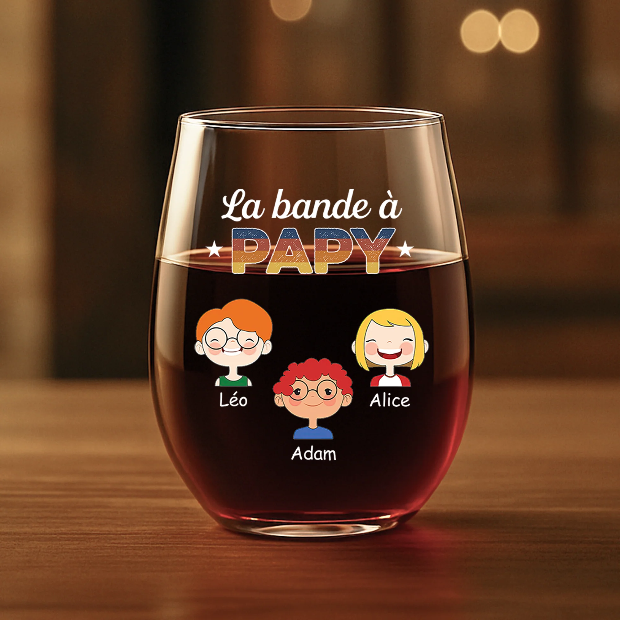 Verre Vin Sans Pied Personnalisé | La Bande à Papy Vintage