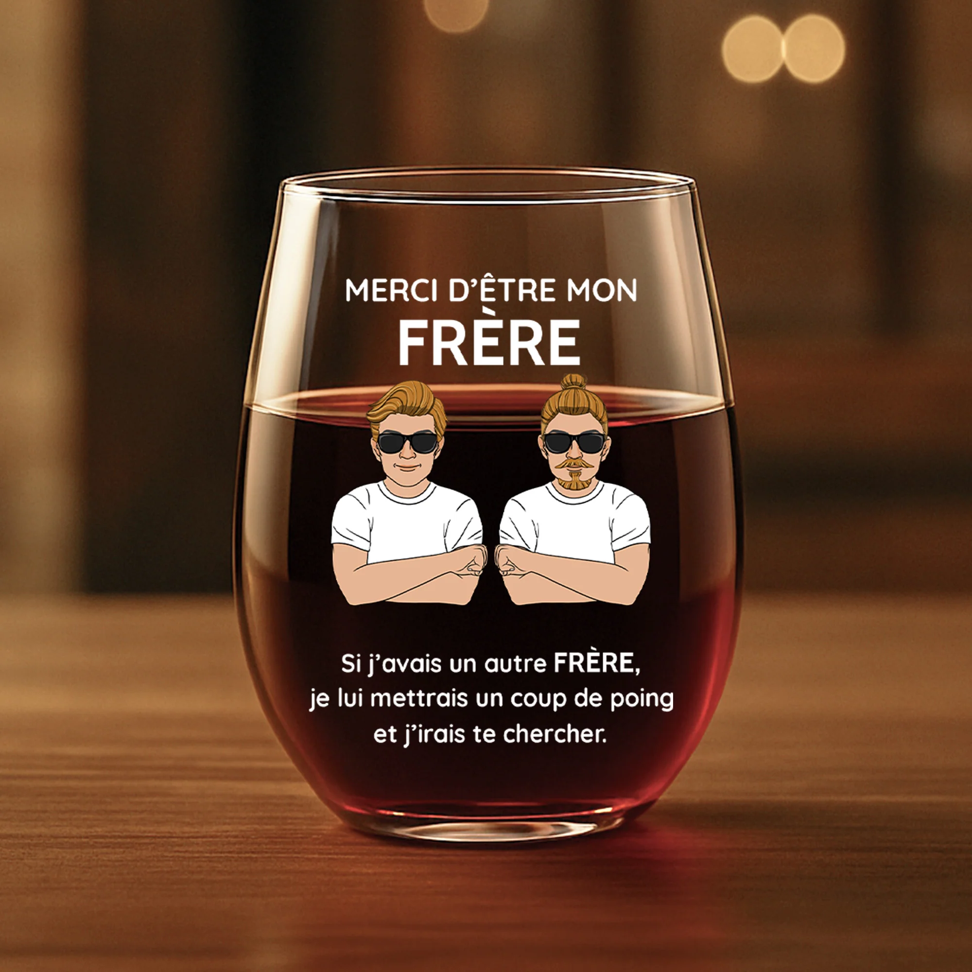 Verre pour Homme Personnalisé - Merci d’Être Mon Frère