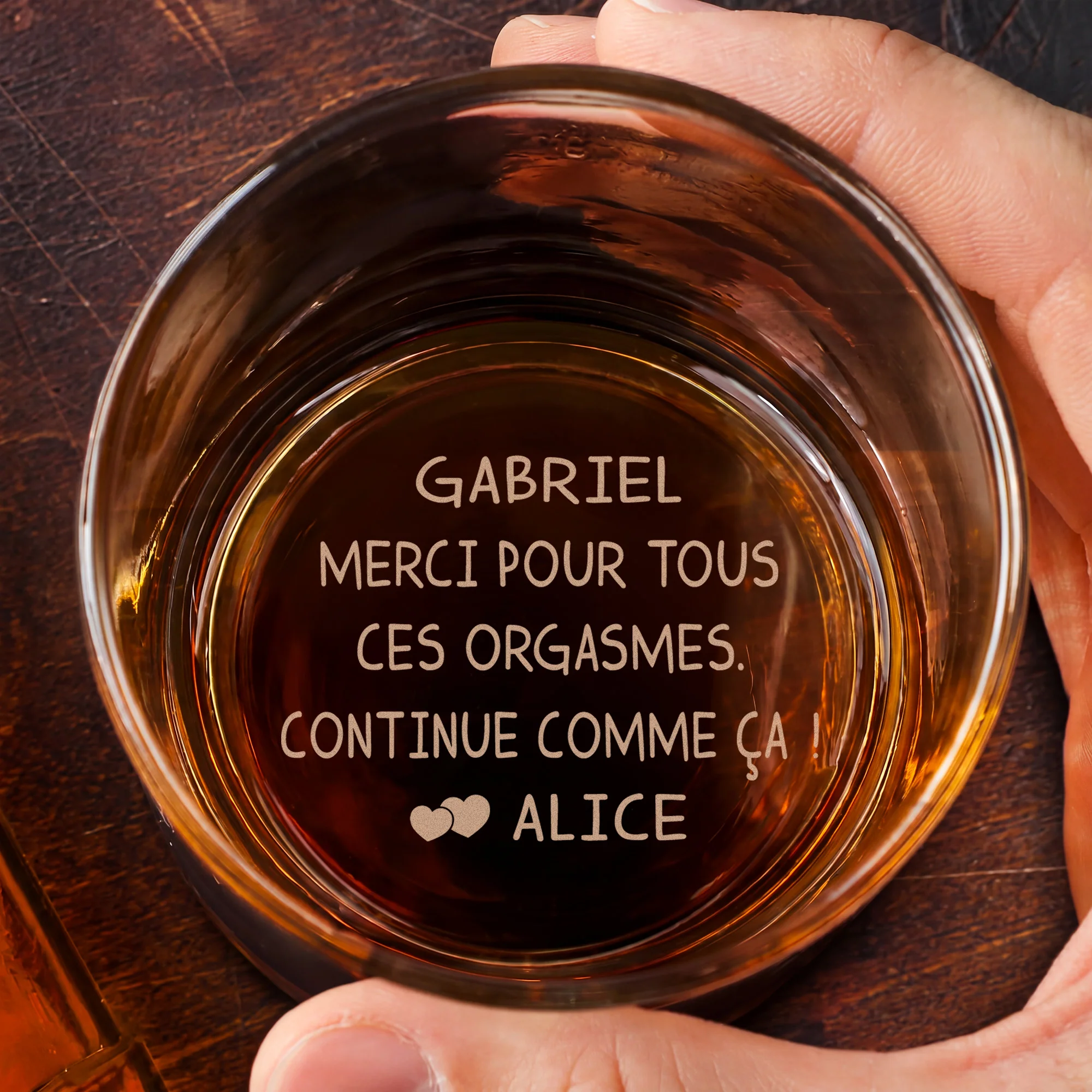 Verre A Whisky Gravé Personnalisé - Cadeau Couple Merci Pour Tout - Image 2