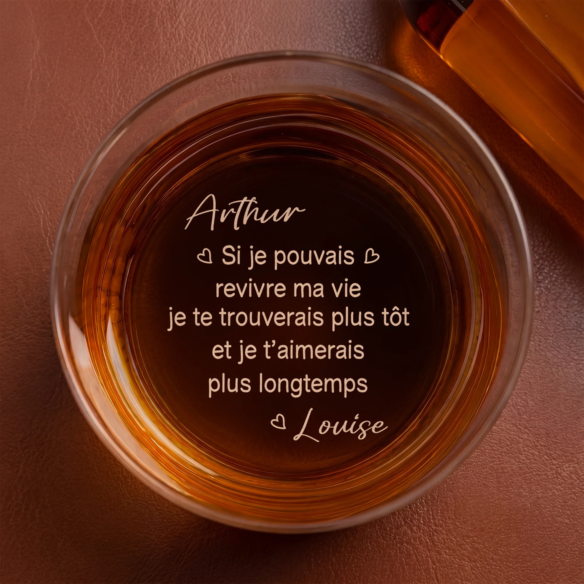 Verre A Whisky Gravé Personnalisé - Cadeau Couple Revivre Ma Vie