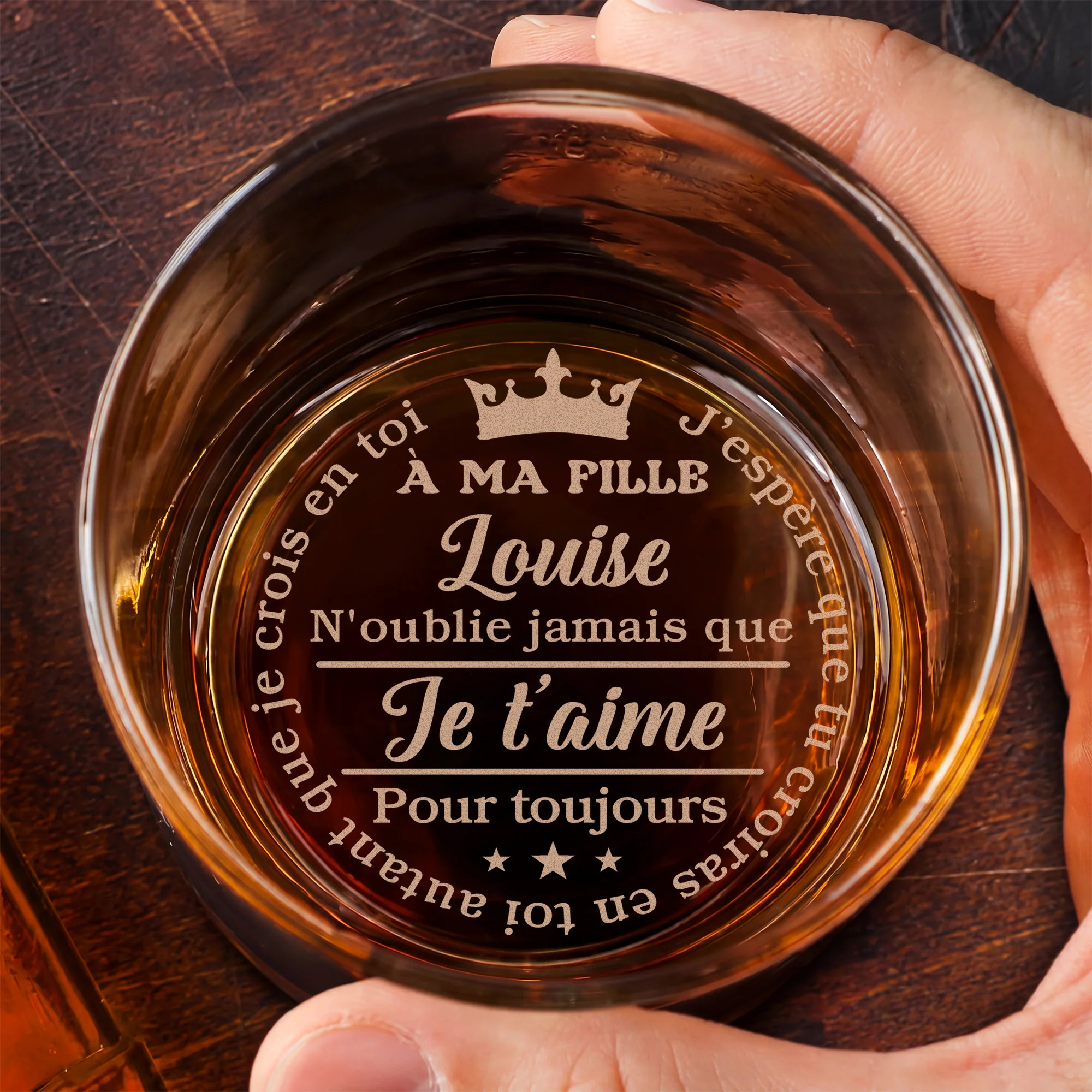 Verre À Whisky Gravé Personnalisé - Je T'aime Pour Toujours Cadeau Fils - Image 2