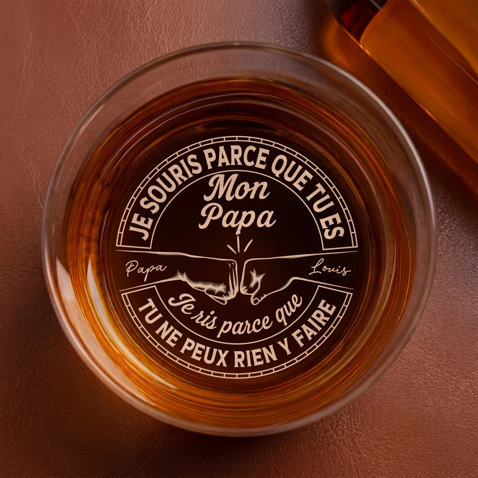 Verre À Whisky Gravé Personnalisé - Tu Ne Peux Rien Y Faire Cadeau Papa Et Mari