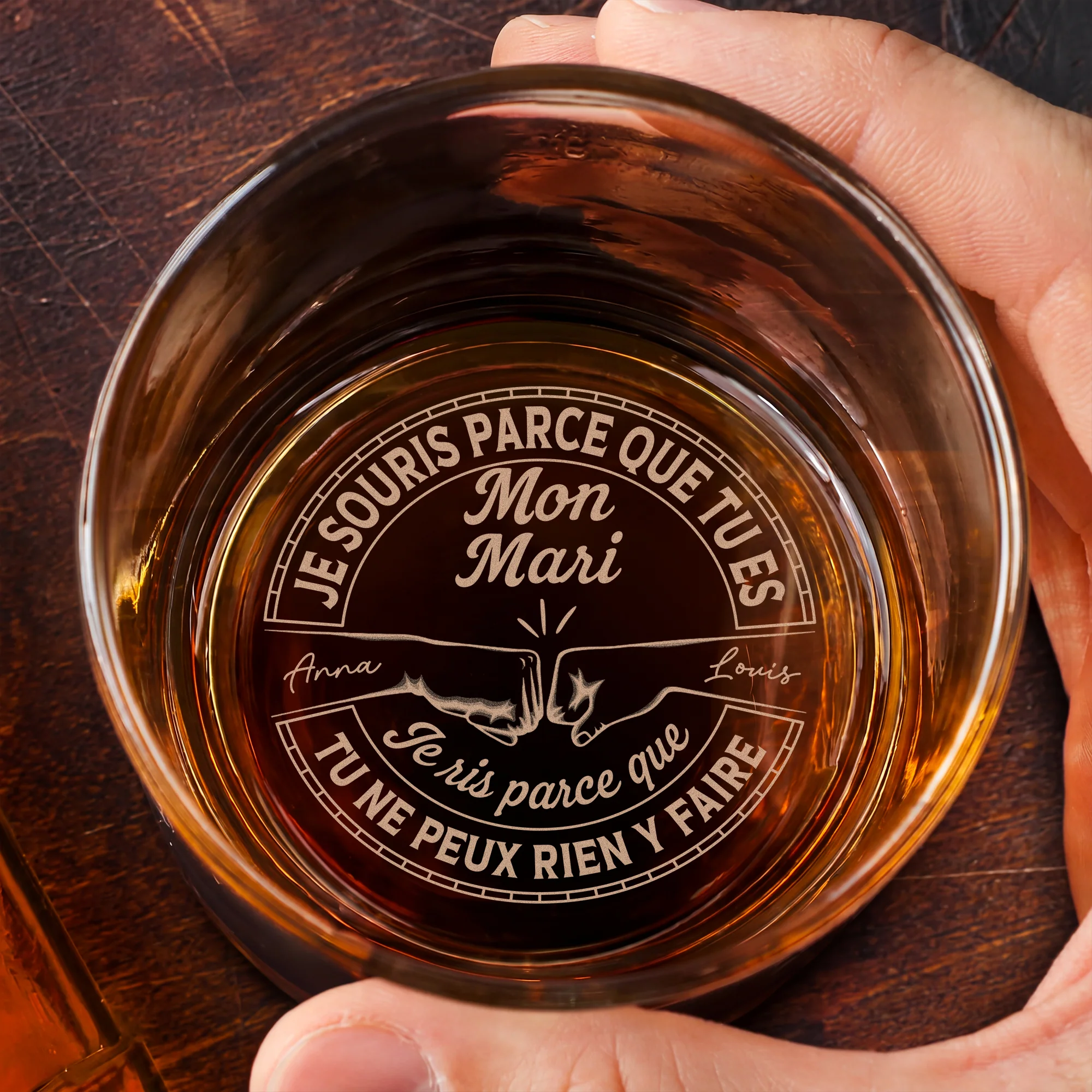 Verre À Whisky Gravé Personnalisé - Tu Ne Peux Rien Y Faire Cadeau Papa Et Mari - Image 2