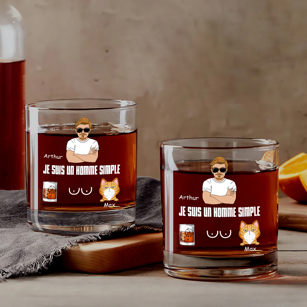 Cadeau Personnalisé Homme - Verre À Whisky Personnalisé Avec Chat - Image 2
