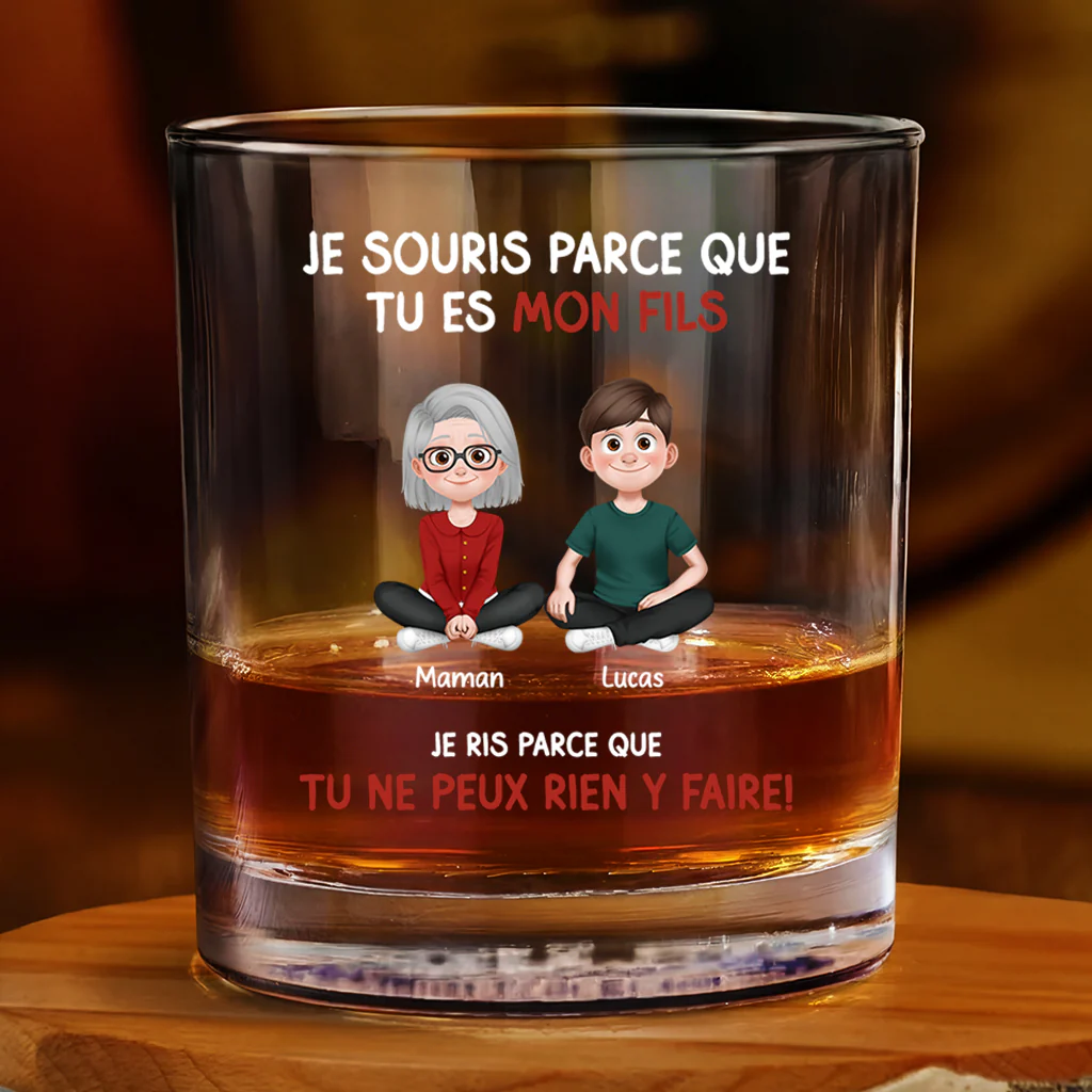 Verre À Whisky Personnalisé - Cadeau Je Souris Tu Es Mon Fils - Image 2