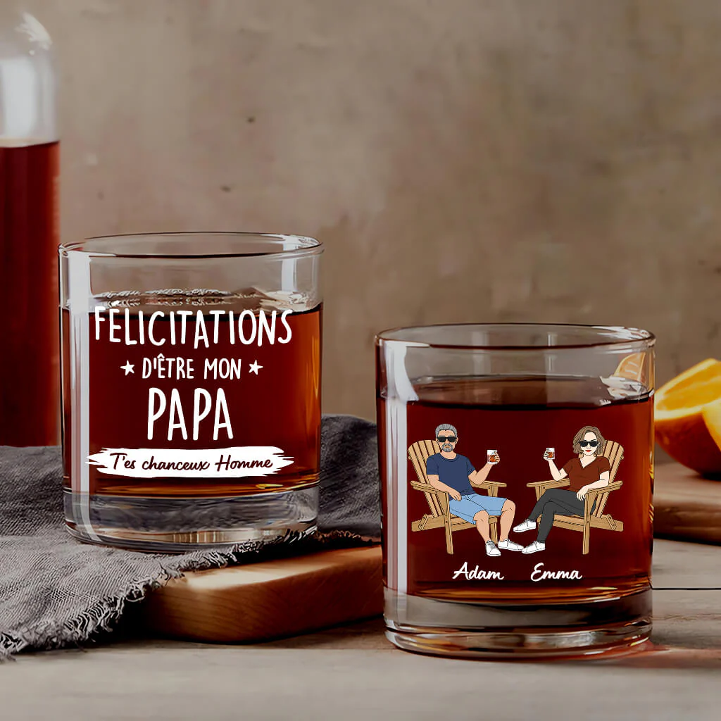 Verre À Whisky Personnalisé - Félicitation À Mon Frère/ Ma Sœur - Image 2