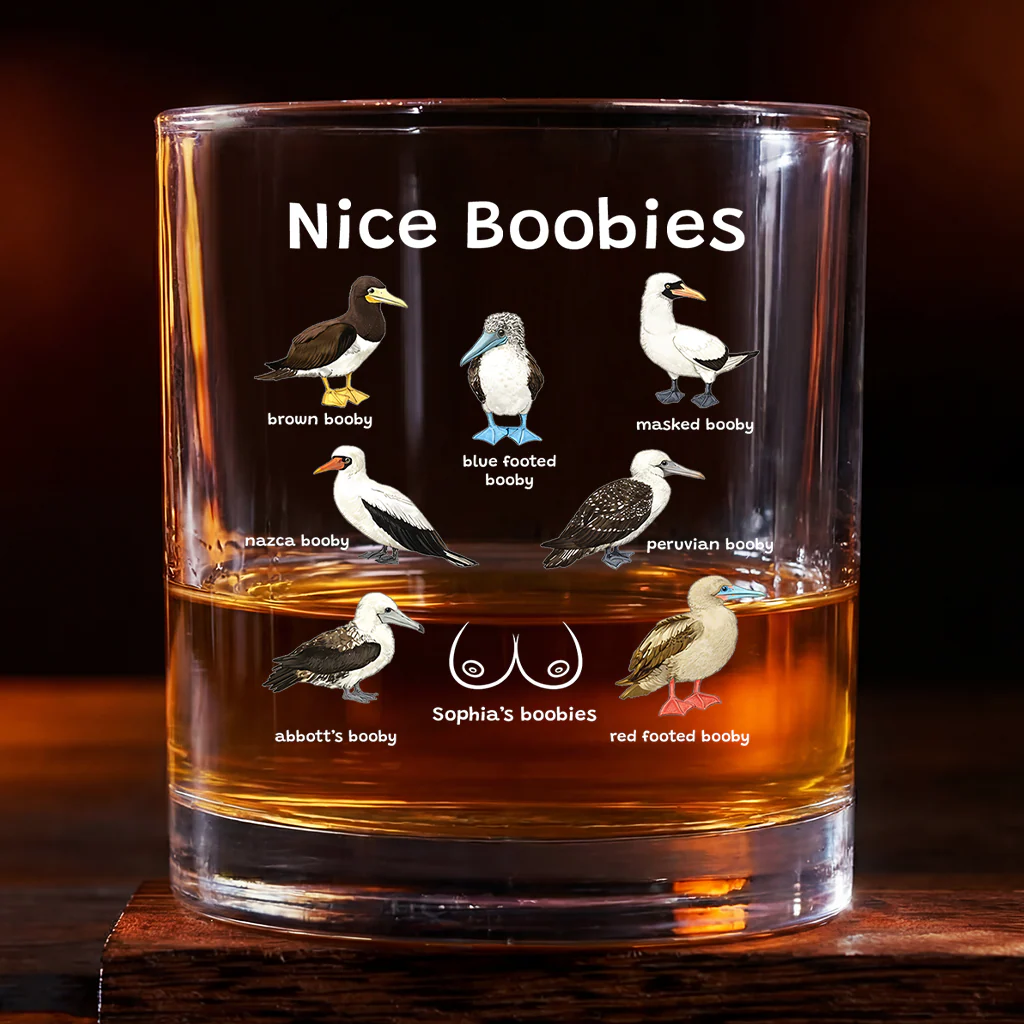 Verre À Whisky Personnalisé Humour Femme/Homme Avec Jeu De Mots - Nice Boobies