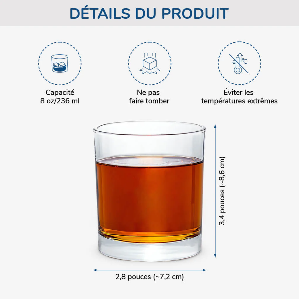 Cadeau Retraite Personnalisé - Le Roi / La Reine - Verre à Whisky Personnalisé - Image 2