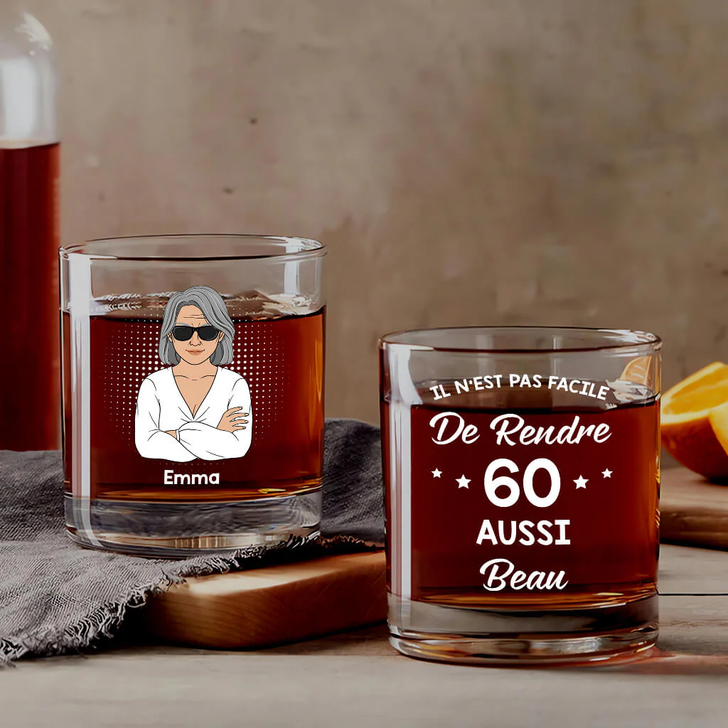 Verre à whisky original personnalisé – Cadeau 60 ans homme
