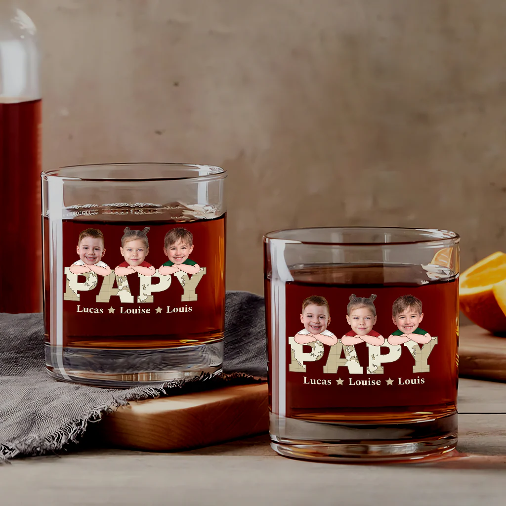 Cadeau Personnalisé Papa - Photos Des Enfants - Verre à Whisky - Image 2