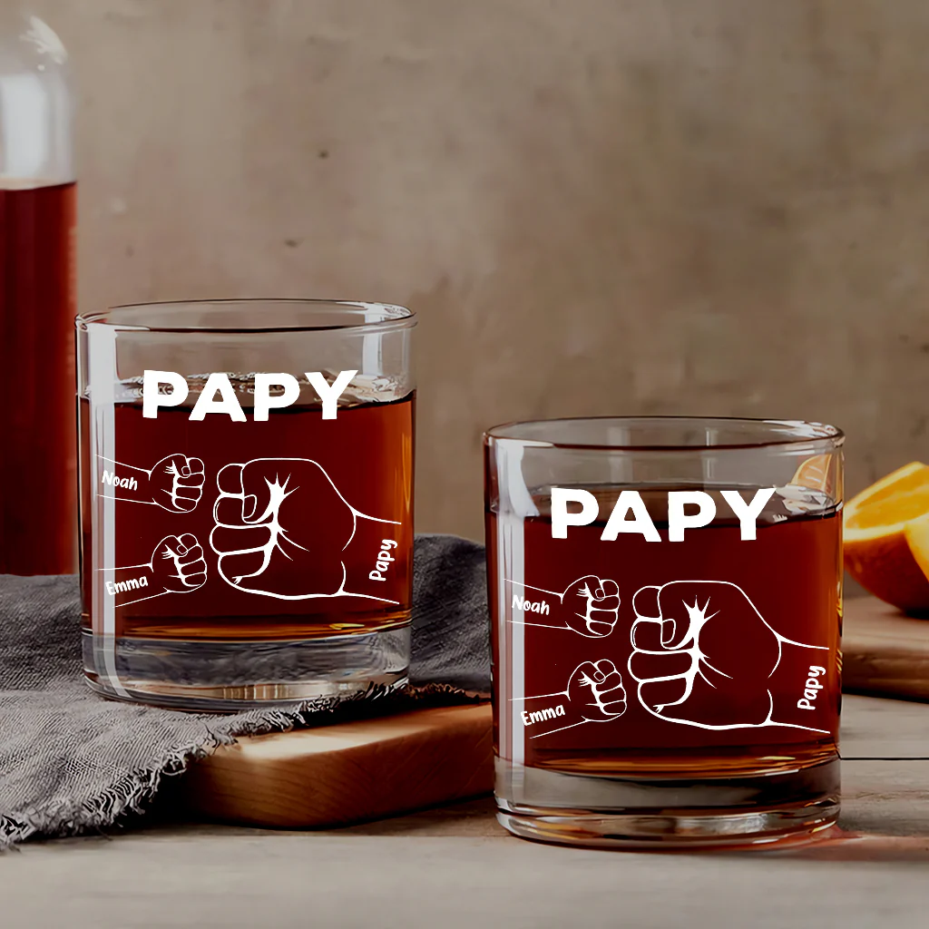 Verre À Whisky Personnalisé Pour Papy - Avec Poings - Image 2