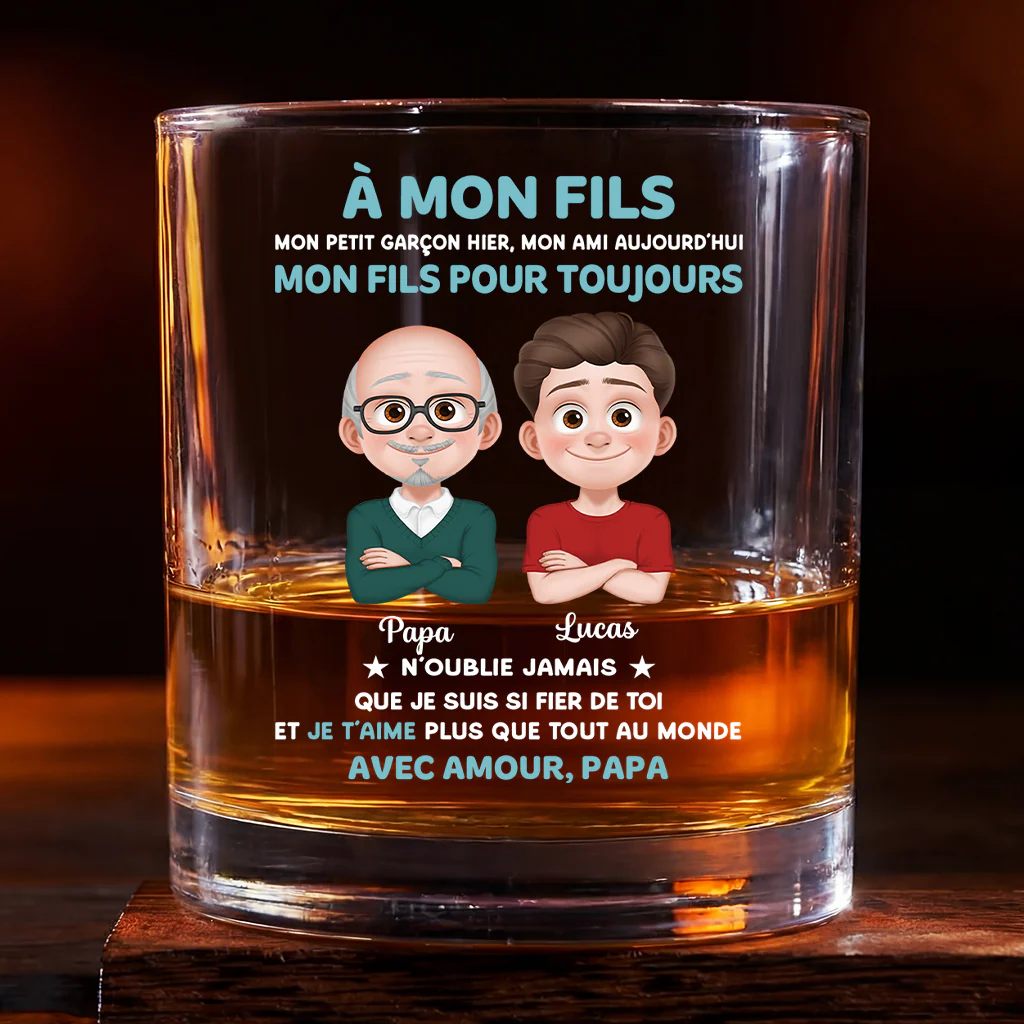 Verre À Whisky Personnalisé Prénom - Cadeau Pour Fille Et Fils