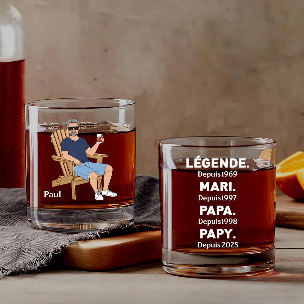 Verre Papy | Légende Depuis Verre À Whisky Personnalisé Pour Papy