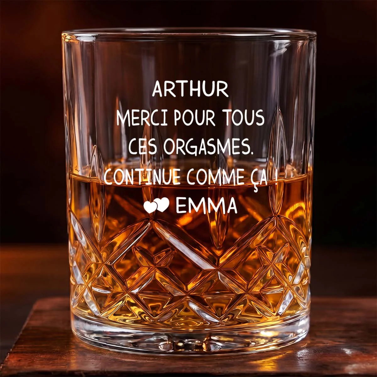 Verre Whisky Cristal Personnalisé - Cadeau Couple Merci Pour Tout