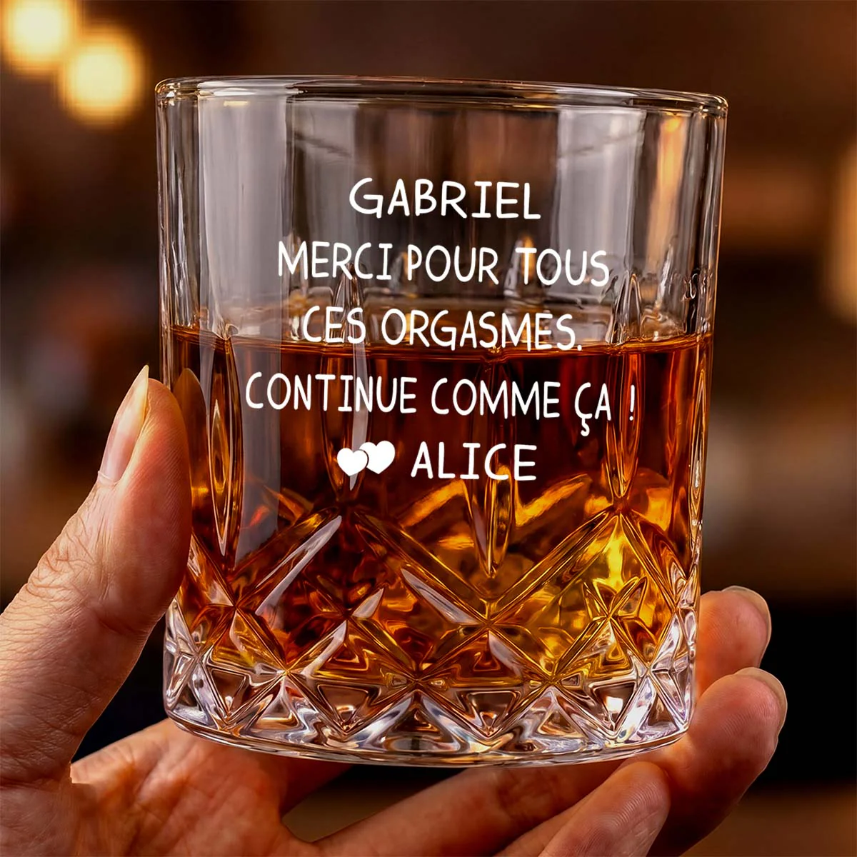 Verre Whisky Cristal Personnalisé - Cadeau Couple Merci Pour Tout - Image 2