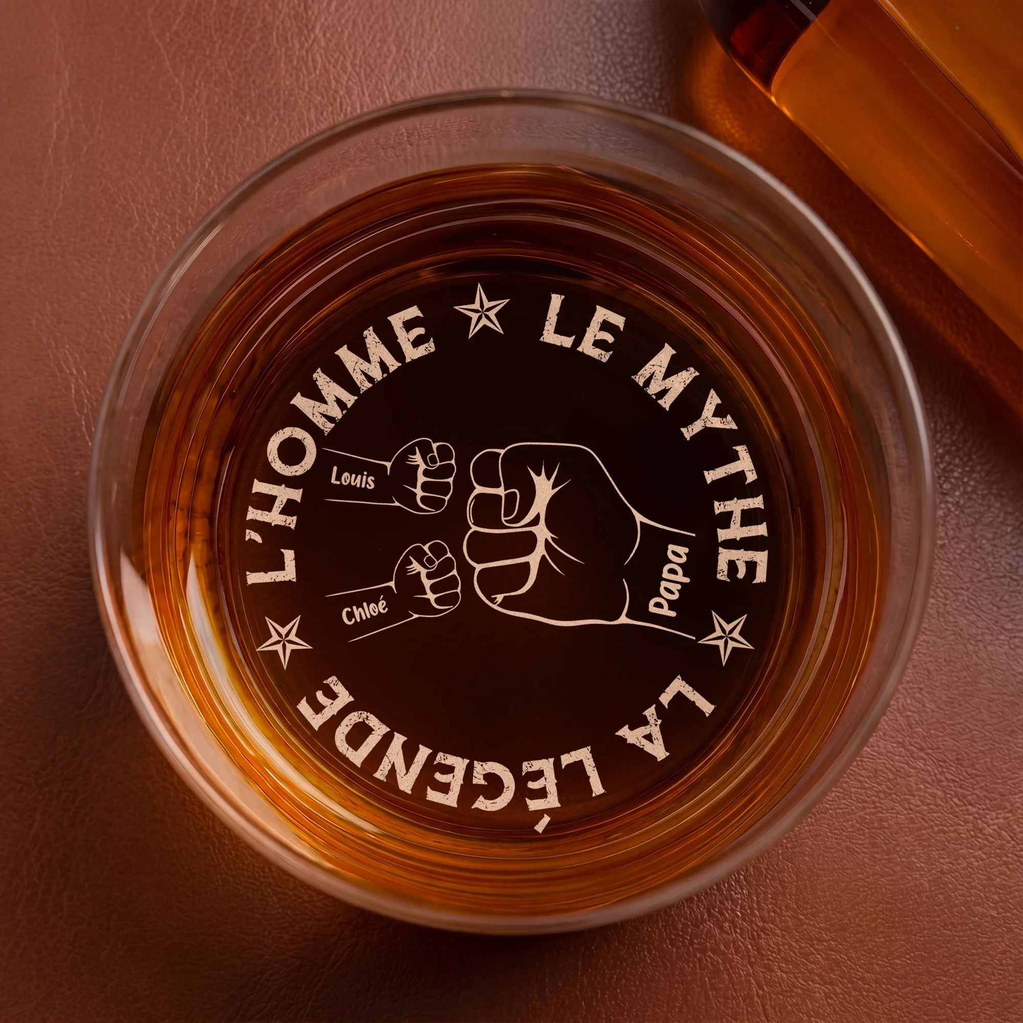 Verre Whisky Gravé Personnalisé - Cadeau Papa Papy Légende