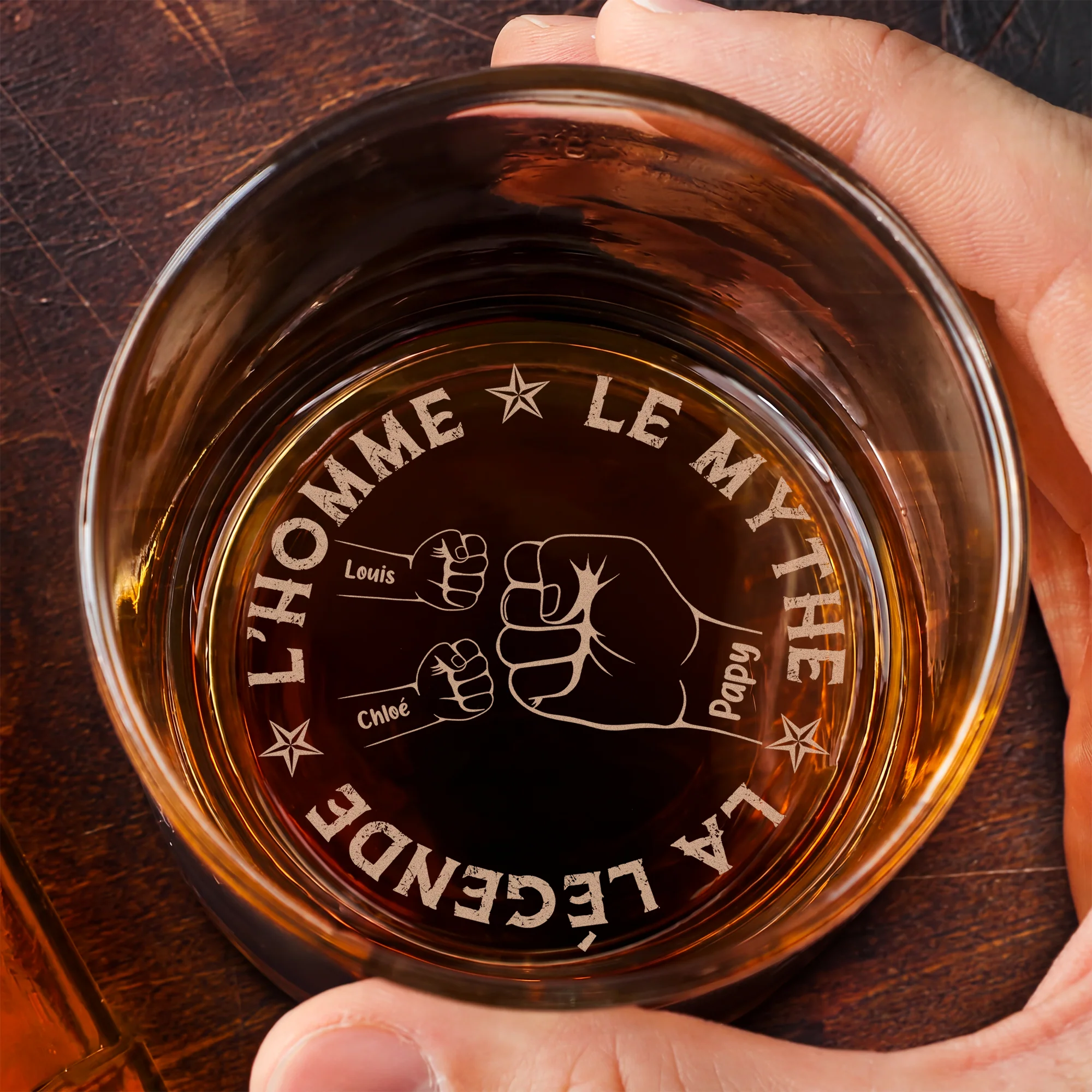 Verre Whisky Gravé Personnalisé - Cadeau Papa Papy Légende - Image 2