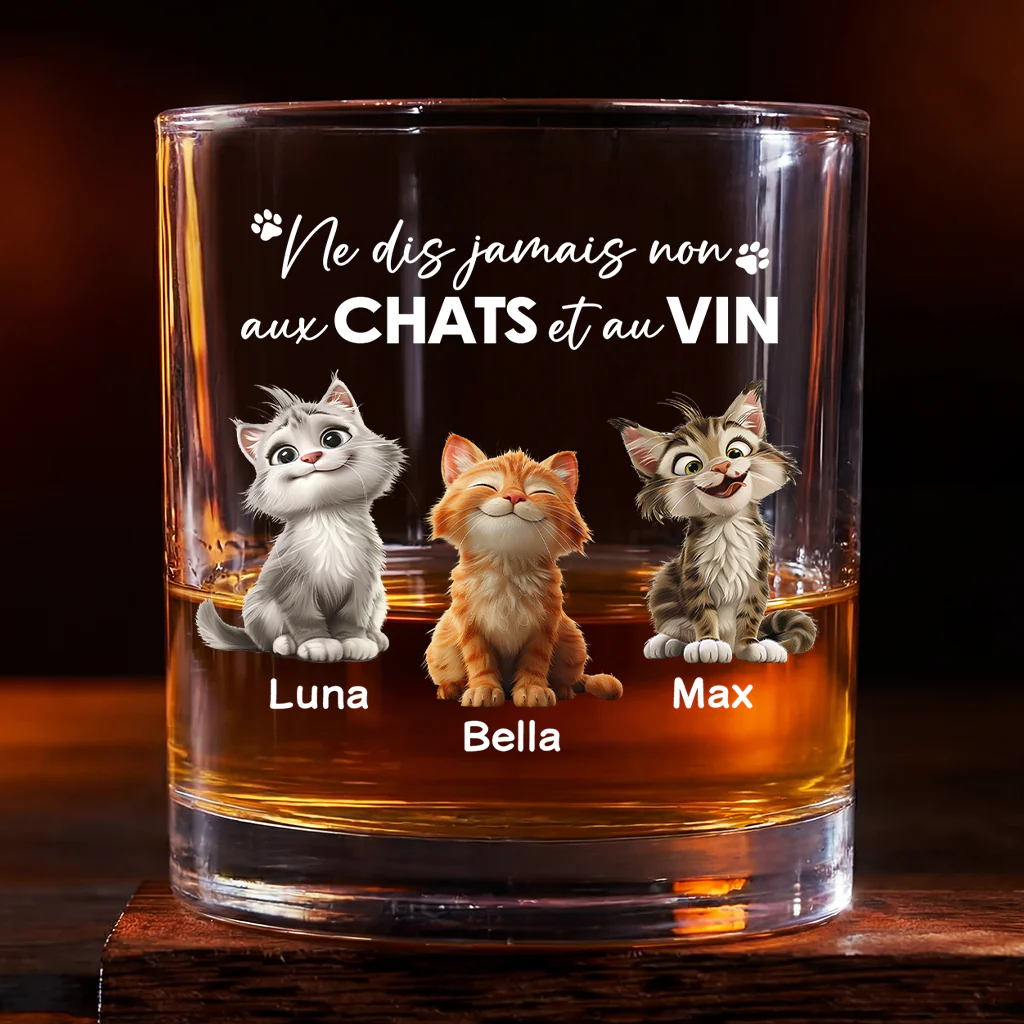 Verre Whisky Personnalisé - Alcool Et Chat Cadeau Amoureux Des Chats