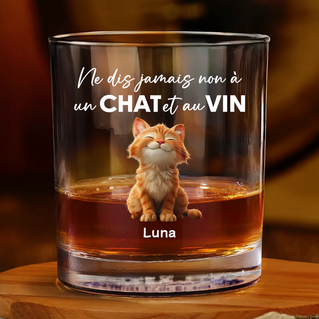 Verre Whisky Personnalisé - Alcool Et Chat Cadeau Amoureux Des Chats - Image 2