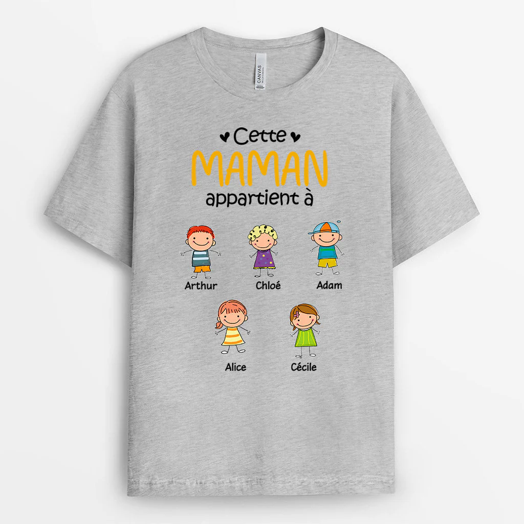 T-shirt Cette Mamie Appartient à Agréable Personnalisé