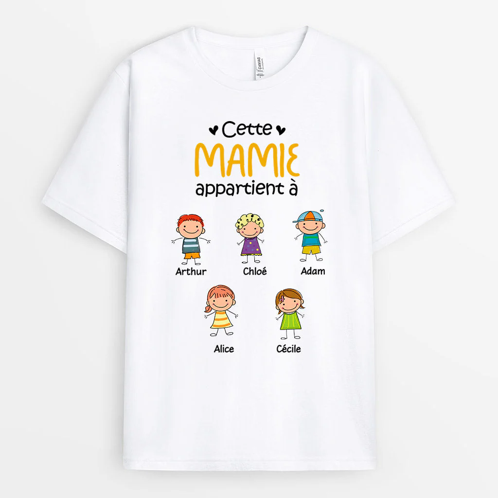 T-shirt Cette Mamie Appartient à Agréable Personnalisé - Image 2