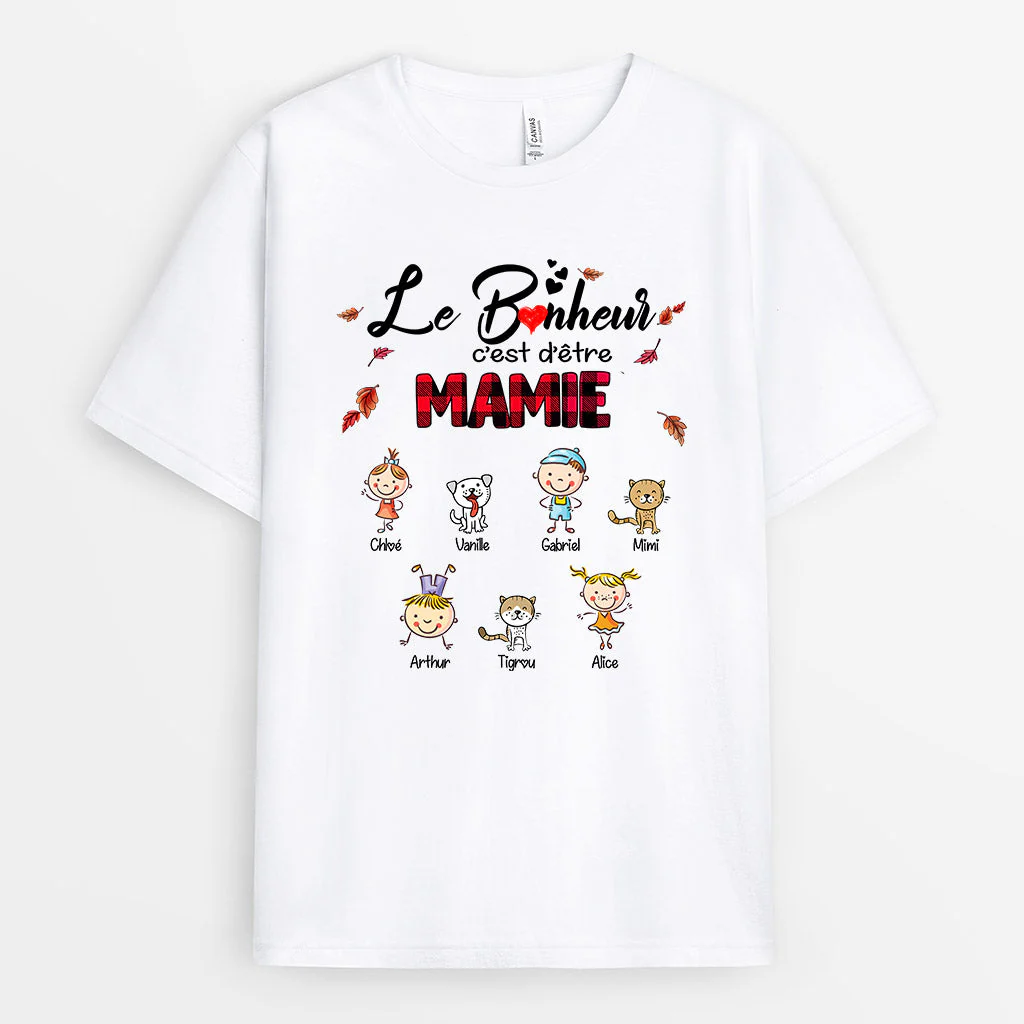 Tee Shirt Personnalisé Maman - Maman Avec Enfants Chiens et Chats