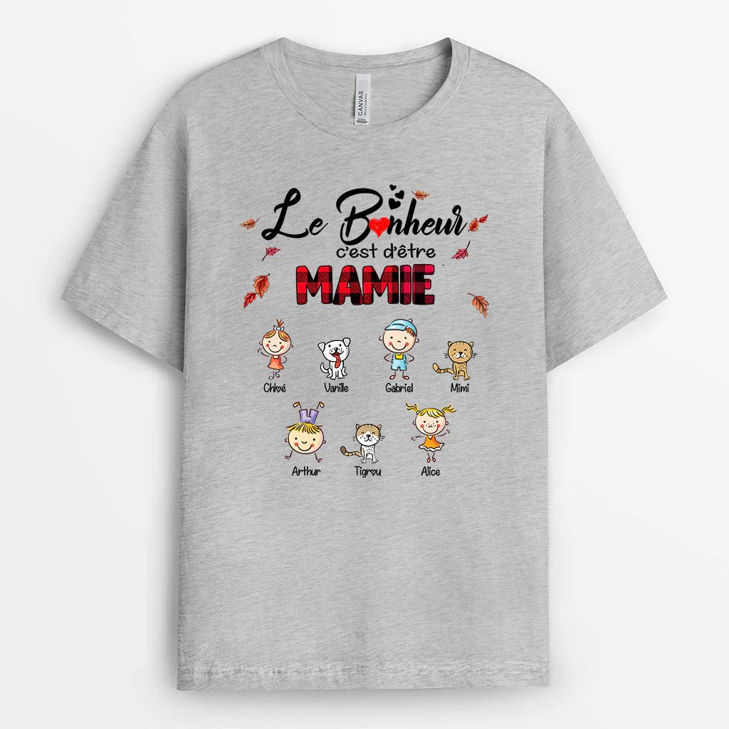 Tee Shirt Personnalisé Maman - Maman Avec Enfants Chiens et Chats - Image 2