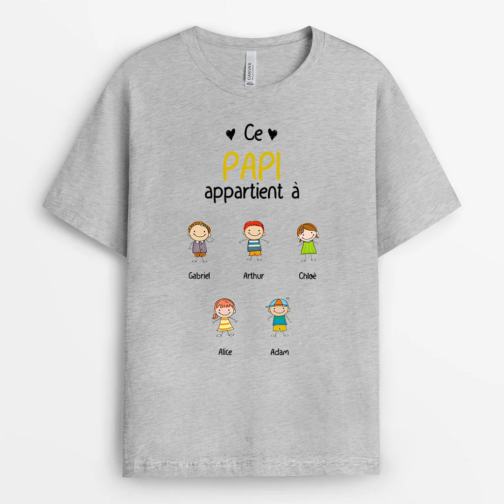 Tee Shirt Personnalisé Papy - Ce Papi Appartient À Migonnettes - Image 2