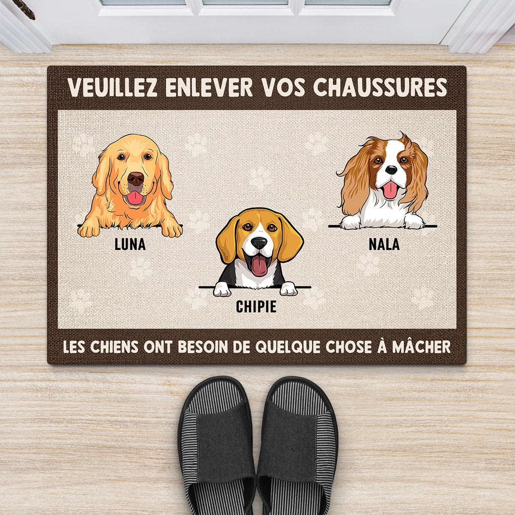 Tapis Chien Personnalisé – Veuillez Enlever Vos Chaussures - Image 2