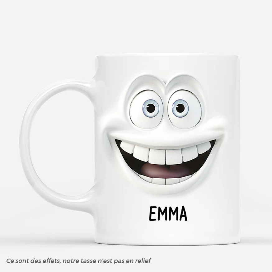 Mug Personnalisé Humour 3D - Visage Souriant