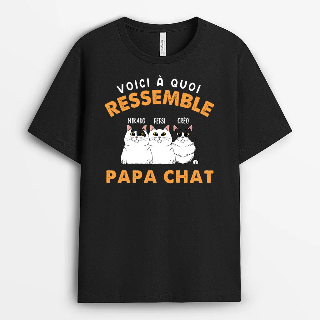 T Shirt Personnalisé Avec Chat - Voici À Quoi Ressemble Papa Chat