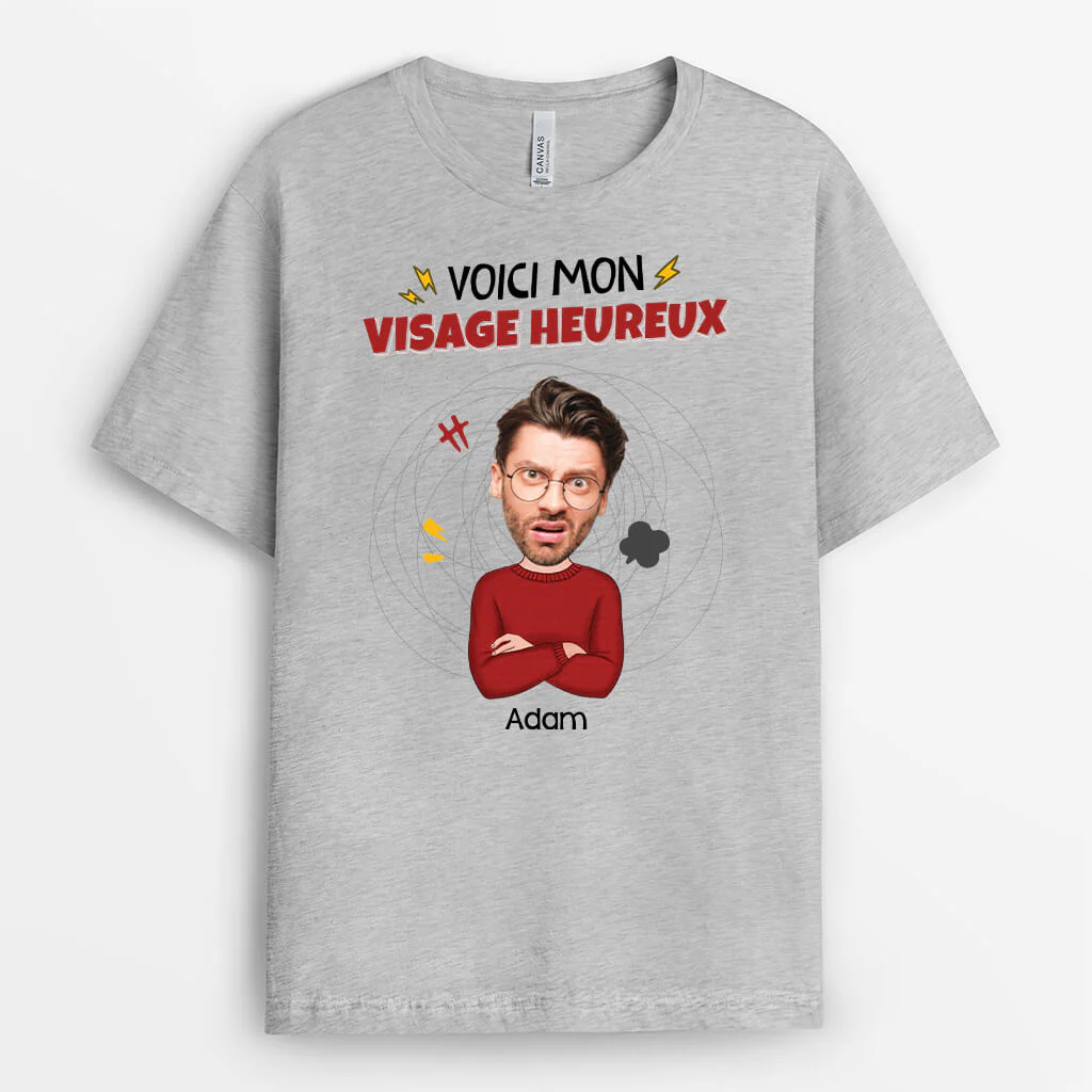 Tee Shirt Personnalisé Femme – Voici Mon Visage Heureux - Image 2